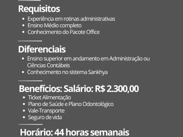 Loja Kouzina contrata Auxiliar Administrativo 