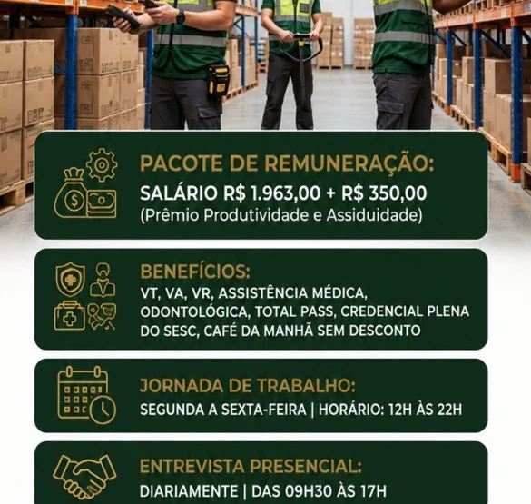 Vaga para Auxiliar de Estoque