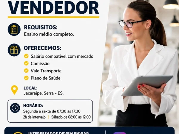Loja de Material Elétrico e Iluminação Contrata Vendedor