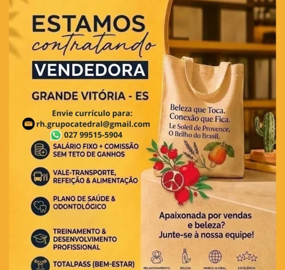 Vaga para Vendedora - L'Occitane - Grande Vitória