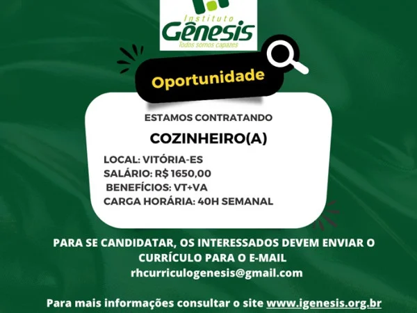 Vaga para Cozinheiro(a) 