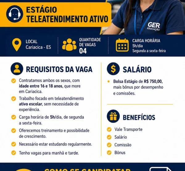 ESTÁGIO EM TELEATENDIMENTO ATIVO