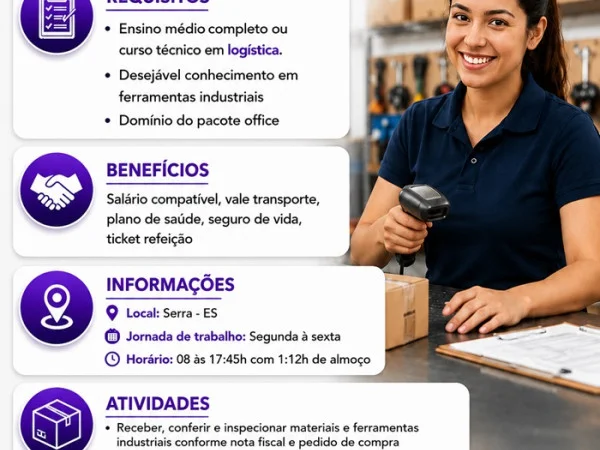 Vaga para Auxiliar de Recebimento de Materiais