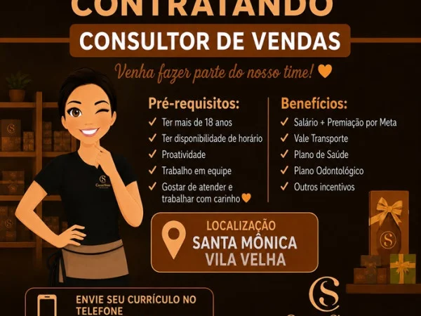 CACAU SHOW CONTRATA CONSULTOR DE VENDAS