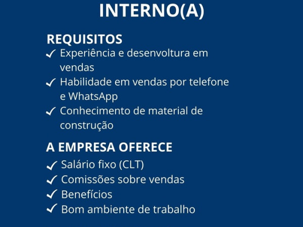 FALQUETO CONTRATA VENDEDOR(A) INTERNO