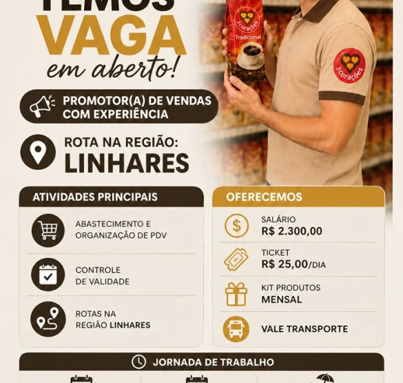 Vaga para Promotor(a) de Vendas com Experiência