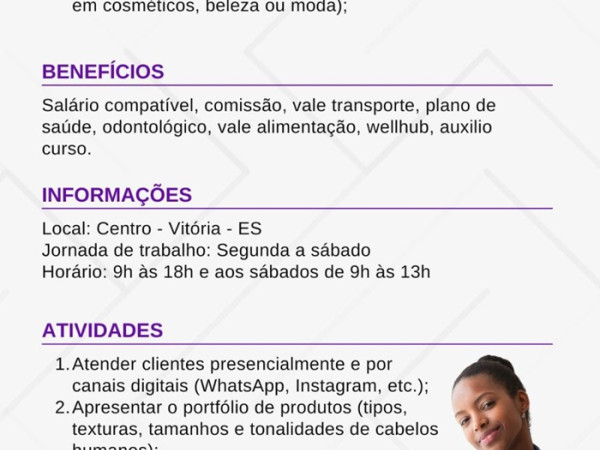 VAGA DE VENDEDOR(A)