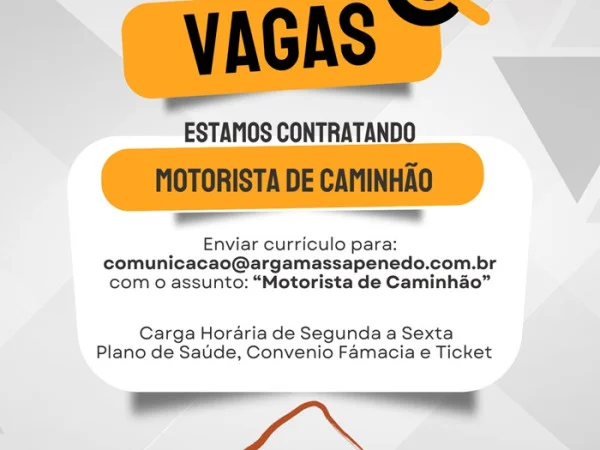 Penedo Argamassa contrata Motorista de Caminhão