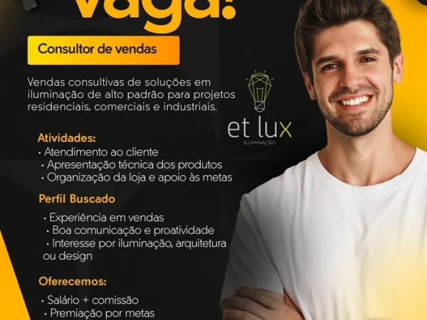 Vaga para Consultor de Vendas