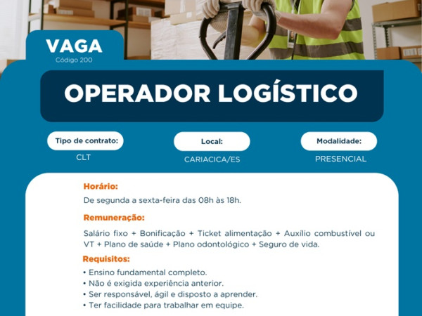 Vaga para Operador Logístico