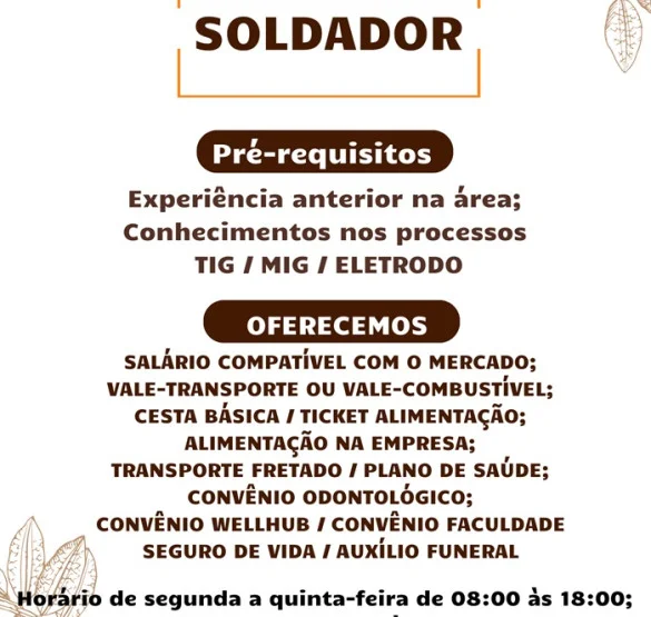 Socau contrata Soldador