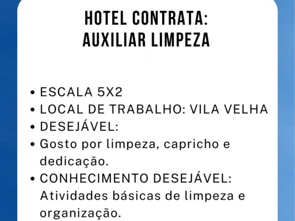 Champagnat Praia Hotel contrata Auxiliar de Limpeza