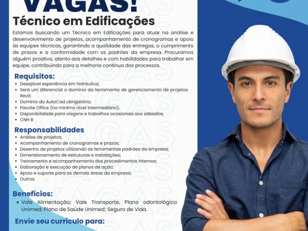  Fluxo Ambiental contrata Técnico(a) em Edificações