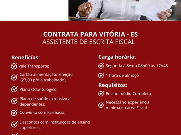 GRUPO PODIUM CONTRATA ASSISTENTE DE ESCRITA FISCAL