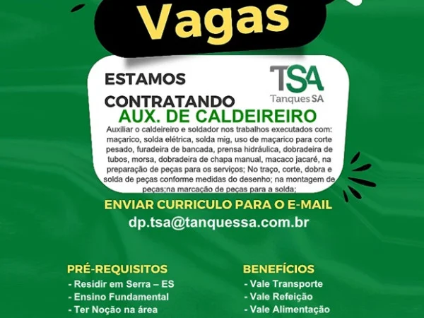 TSA CONTRATA AUXILIAR DE CALDEIREIRO