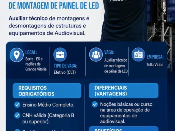 Tella Video contrata Auxiliar Técnico