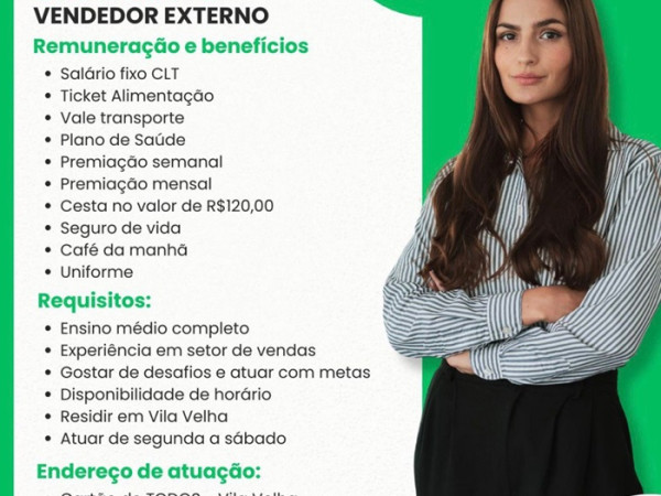 VAGA PARA VENDEDOR EXTERNO