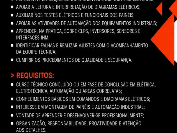 Grupo Musso contrata Técnico em Elétrica