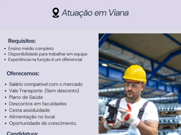 Operlog contrata Auxiliar de Produção