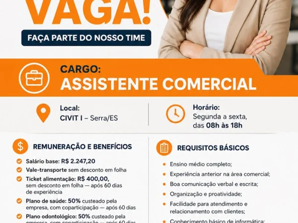 ASSISTENTE COMERCIAL | CIVIT I – SERRA/ES