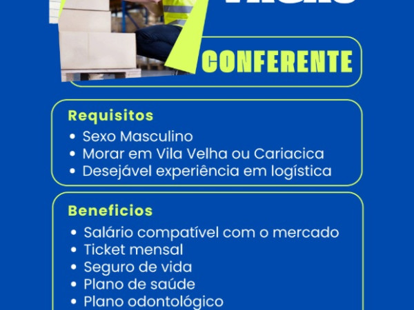 VAGA PARA CONFERENTE