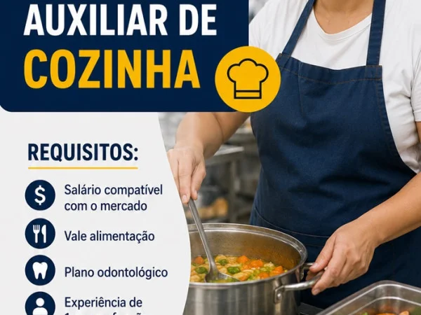 Escola em Vitória contrata Auxiliar de Cozinha