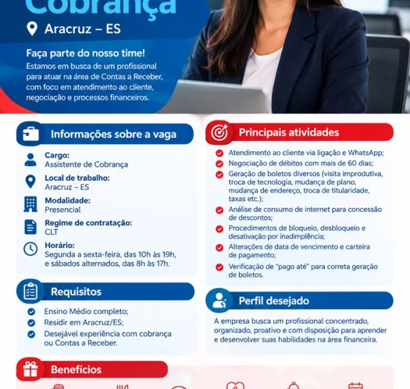 ASSISTENTE DE DE COBRANÇA  