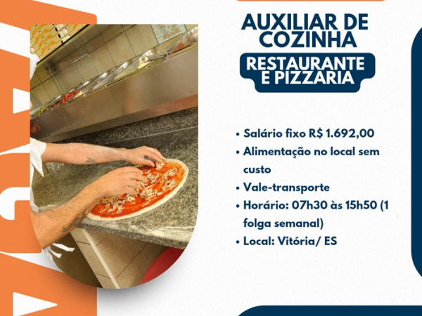 VAGA PARA AUXILIAR DE COZINHA