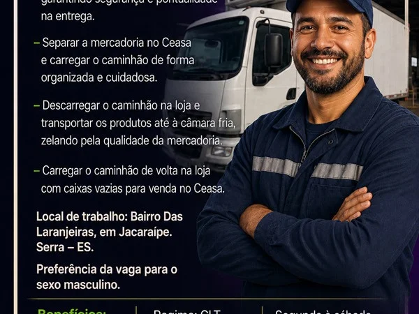 VAGA DE EMPREGO – MOTORISTA