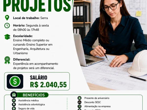 Vaga para Assistente de Projetos