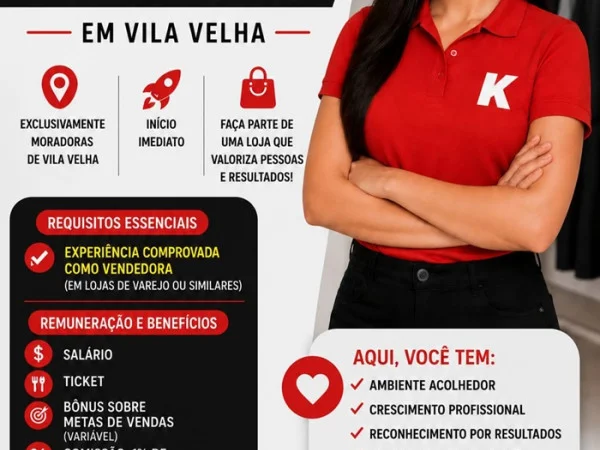 Vaga de Vendedora para Loja de Uniformes — Vila Velha