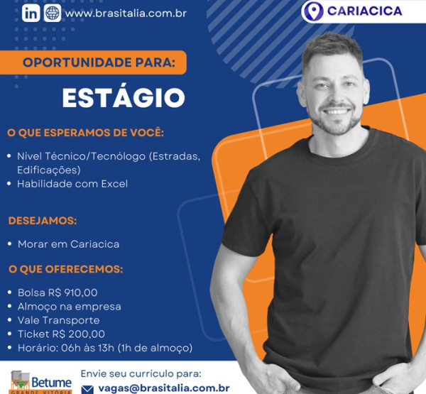 BETUME GRANDE VITÓRIA ABRE VAGA DE ESTÁGIO