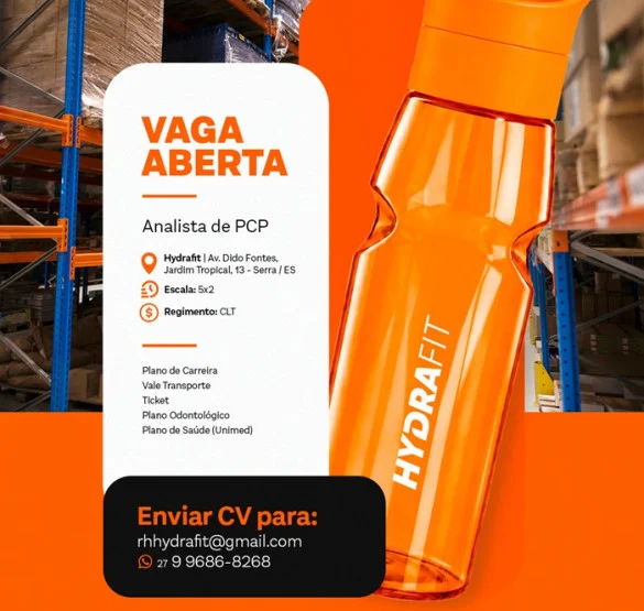 VAGA ABERTA | ANALISTA DE PLANEJAMENTO E CONTROLE DA PRODUÇÃO (PCP)
