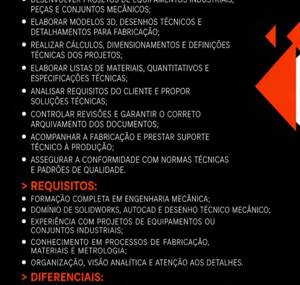 Grupo Musso contrata Engenheiro Mecânico Projetista 