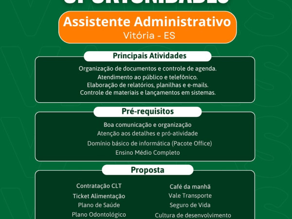 CONSIGA CONTRATA ASSISTENTE ADMINISTRATIVO