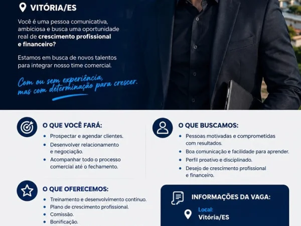 VAGA DE VENDEDOR(A) COMERCIAL