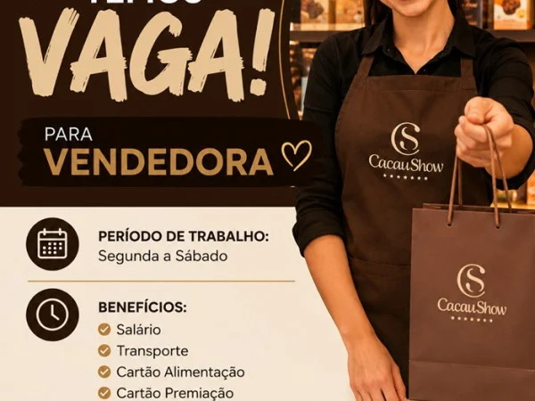 Cacau Show Praia do Canto abre vagas de Emprego