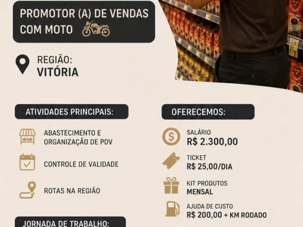 Grupo 3Corações contrata Promotor(a) de Vendas
