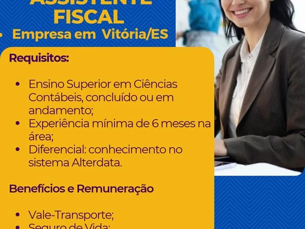 Vaga para Assistente Fiscal