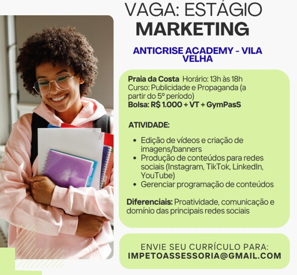 VAGA DE ESTÁGIO EM MARKETING