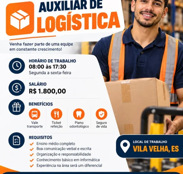 VAGA PARA AUXILIAR DE LOGÍSTICA