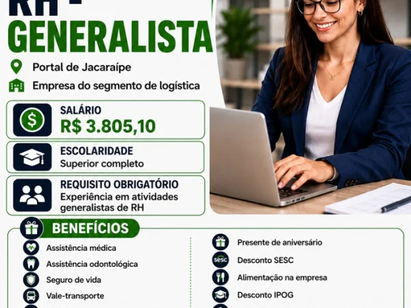 Vaga para Analista de RH – Generalista
