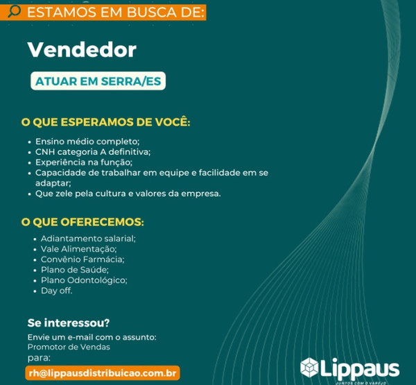 Lippaus contrata Vendedor(a)