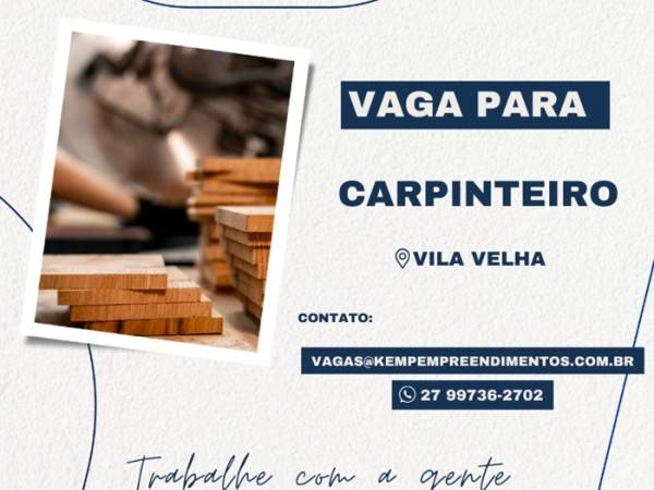 KEMP CONTRATA CARPINTEIRO