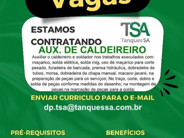 TSA CONTRATA AUXILIAR DE CALDEIREIRO