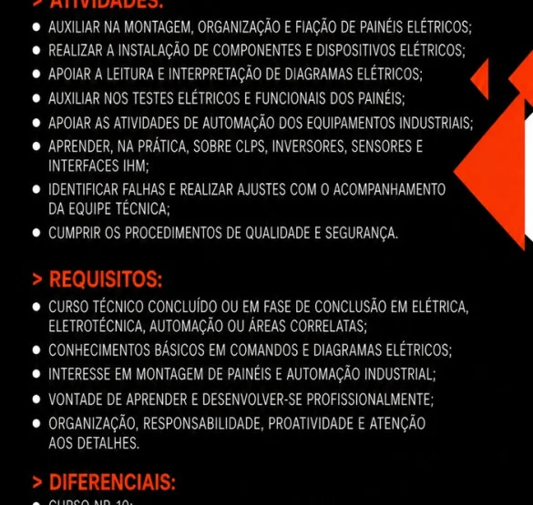 Grupo Musso contrata Técnico em Elétrica