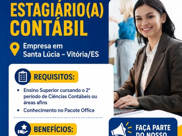 VAGA PARA ESTAGIÁRIO(A) CONTÁBIL