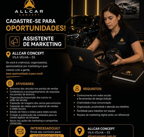 Assistente de Marketing - Allcar Concept - Vila Velha/ES