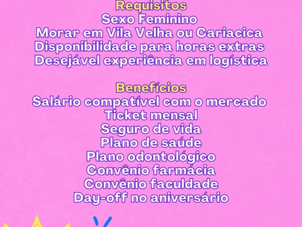 Temos vagas – Conferente