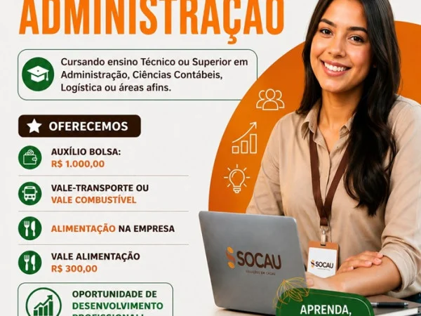 SOCAU abre vaga de Estágio em Administração